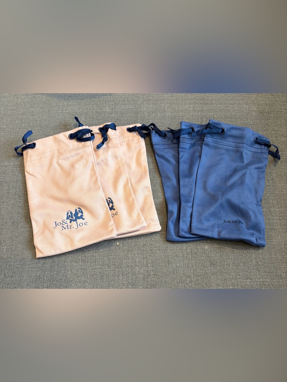 Jo & Mr. Joe Microfiber Drawstring Eyeglass Storage Pouches Set of 6 Pink Blue